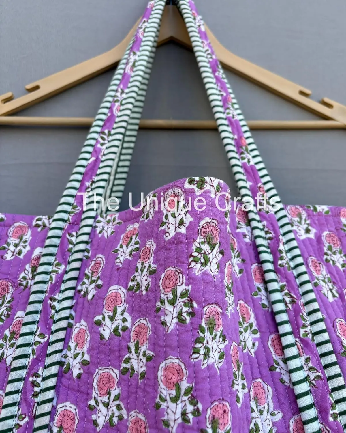 100% Cotton Tote Bag Shoulder Bag Quilted Cotton Handprinted Reversible Tote Bag For Shopping Grocery & Beach Bag Picnic Bag