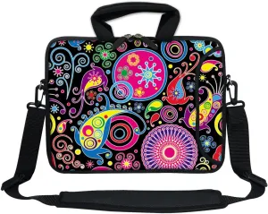 12 Inch Water Resistant Neoprene Laptop Bag with Reinforced Zipper, Strap, Pockets, Fits 11.6" to 12.3" Laptops