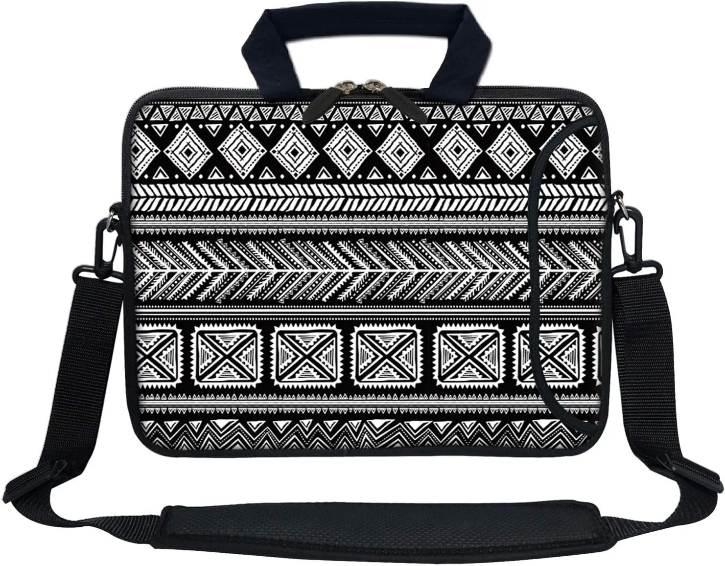 12 Inch Water Resistant Neoprene Laptop Bag with Reinforced Zipper, Strap, Pockets, Fits 11.6" to 12.3" Laptops