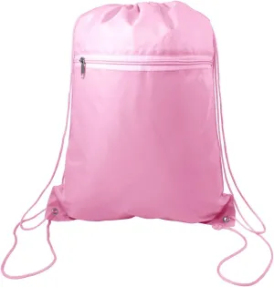 (12 Pack) Set of 12- Economical Drawstring Polyester Backpack with Front Pocket