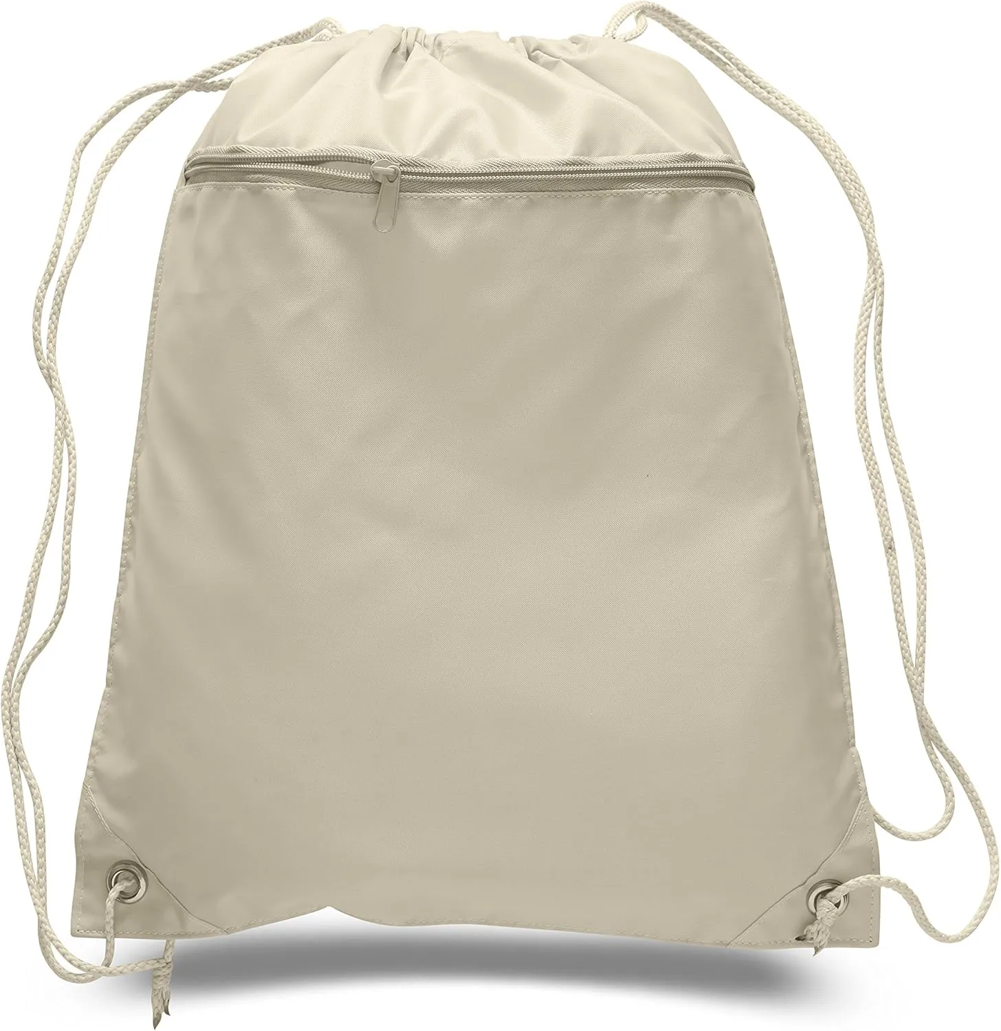 (12 Pack) Set of 12- Economical Drawstring Polyester Backpack with Front Pocket