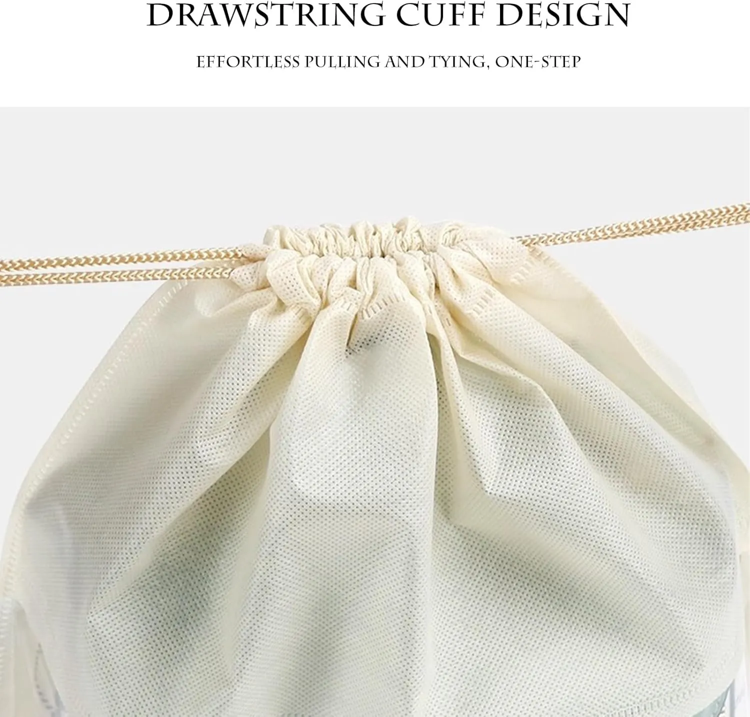 15 Packs Dust Bags for Beige Handbags, Clear Beige Handbag and Purse Storage Organizer, 14"x14" / 35x35 cm Non-Woven Drawstring Cover with Window