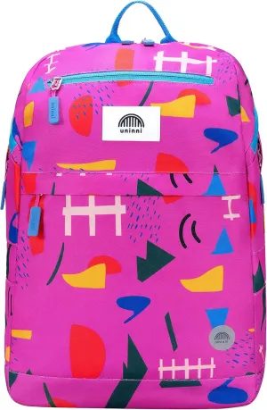 16" Kid's Backpack for Girls and Boys Age 6  with Padded, and Adjustable Shoulder Straps. Fits for Height 3'9" Above Kids (Abstract Fuchsia)