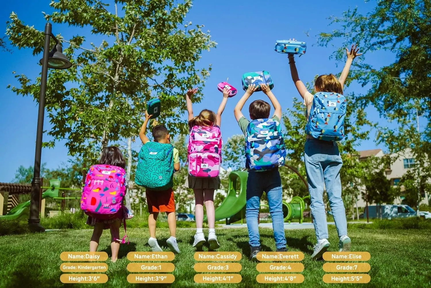 16" Kid's Backpack for Girls and Boys Age 6  with Padded, and Adjustable Shoulder Straps. Fits for Height 3'9" Above Kids (Abstract Fuchsia)