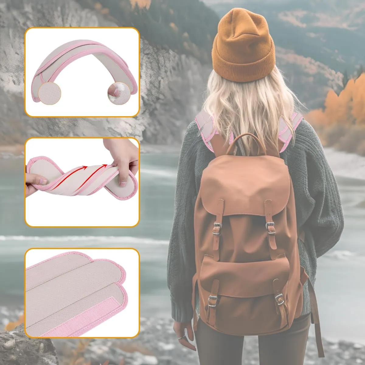 2 Pack Universal Shoulder Pads for Bags Non-Slip Thick Enhance The Comfort and Stability of Shoulder Bags,Messenger Bags,Backpacks and Belts-Perfect for Outdoor Sports Enthusiasts