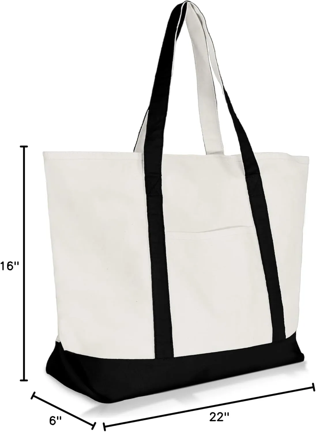 22" Heavy Duty Cotton Canvas Tote Bag (Zippered)