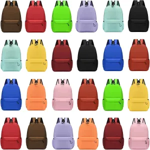 24Pack 17inch School Backpacks in Bulk for Student Outdoor Travel Book Bag Wholesale Zippered Schoolbag for Elementary Middle High Schools Students Back to School Supplies 12 Assorted Colors