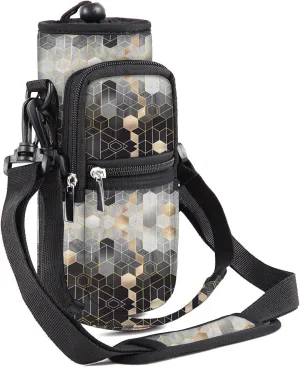 25/32/40/64oz Water Bottle Bag Holder Carrier - Insulated Crossbody Sling Bag Case Sleeve with Strap and Pockets for Men Women Travel Cycling Walking Gym Hiking Camping