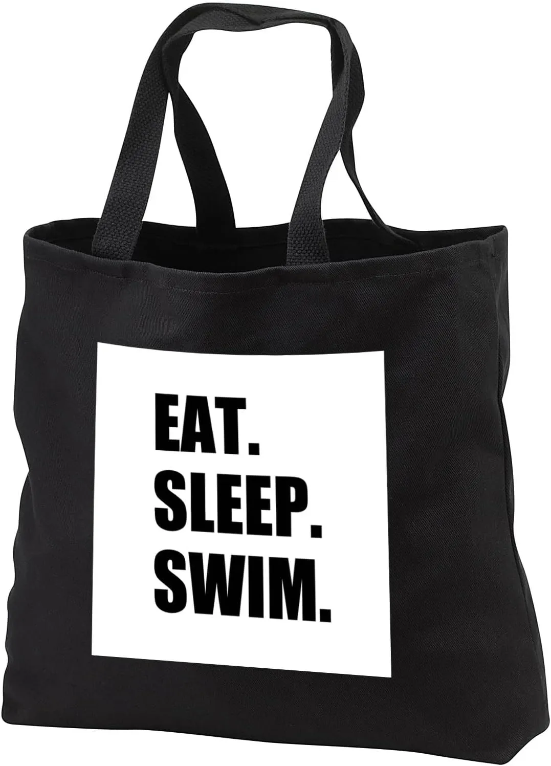 3dRose Eat Sleep Swim - swimming enthusiast - swimmer passion - black text Tote Bag