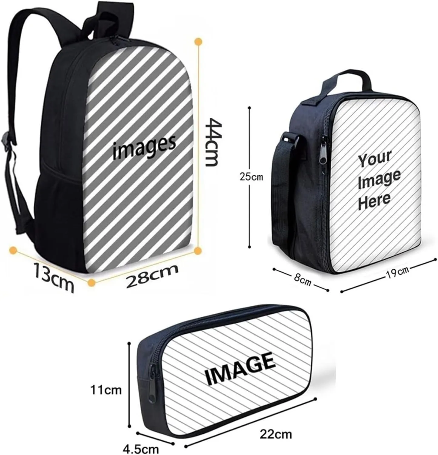 3Pcs Aztec Tribal Horse Print Teen Boys Middle Junior School Bag for Kids Elementary Students Bookbag Backpack Set with Insulated Lunch Bag Pencil Case