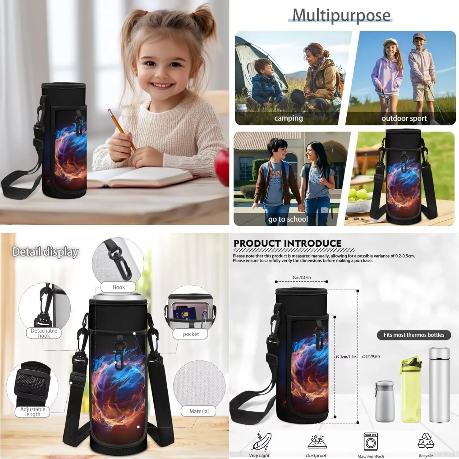 4 PCS Backpack Set Basketball Backpack for Boys Elementary School Bag with Lunch Bag Pencil Pouch Water Bottle Carrier Bag Set Kids Student Bookbag