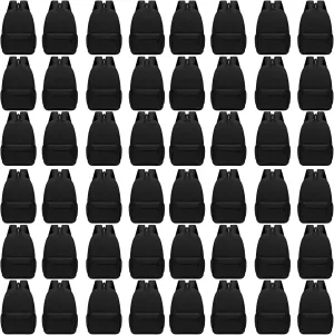 48Pack 17inch School Backpacks in Bulk for Student Outdoor Travel Book Bag Wholesale Zippered Schoolbag for Elementary Middle High Schools Students Back to School Supplies, Black