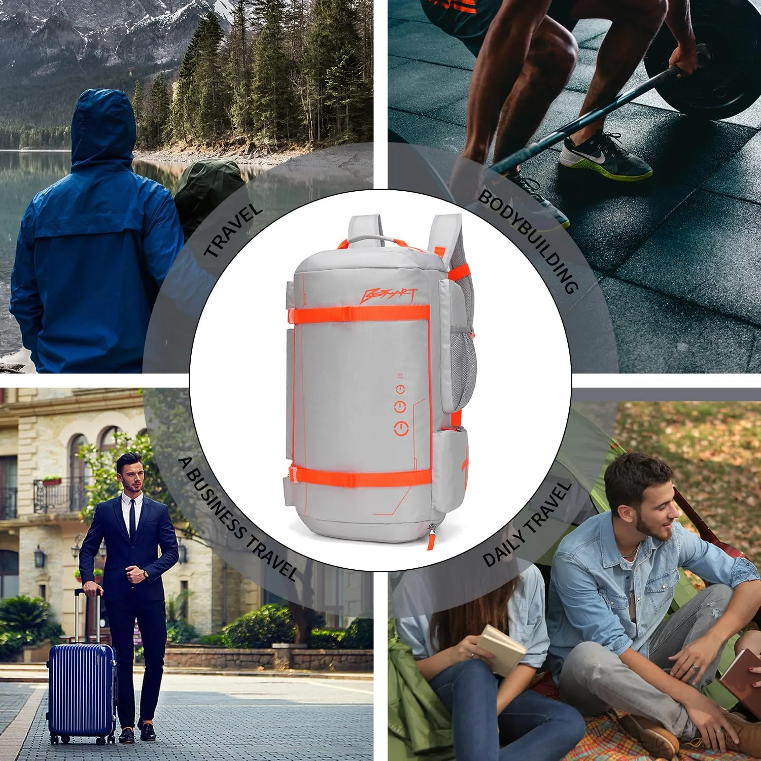 50L Extra Large Gym Backpack for Men, Big Gym Bag with Shoes Compartment, Waterproof Heavy Duty Duffel Bags, Men's Workout Backpacks for Outdoor Sport,Hiking,Camping,Travel