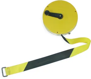 50m/164ft Double-Sided Printing Warning line Retractable Canvas Warning Isolation Belt Note Safety Warning Tape(Yellow)