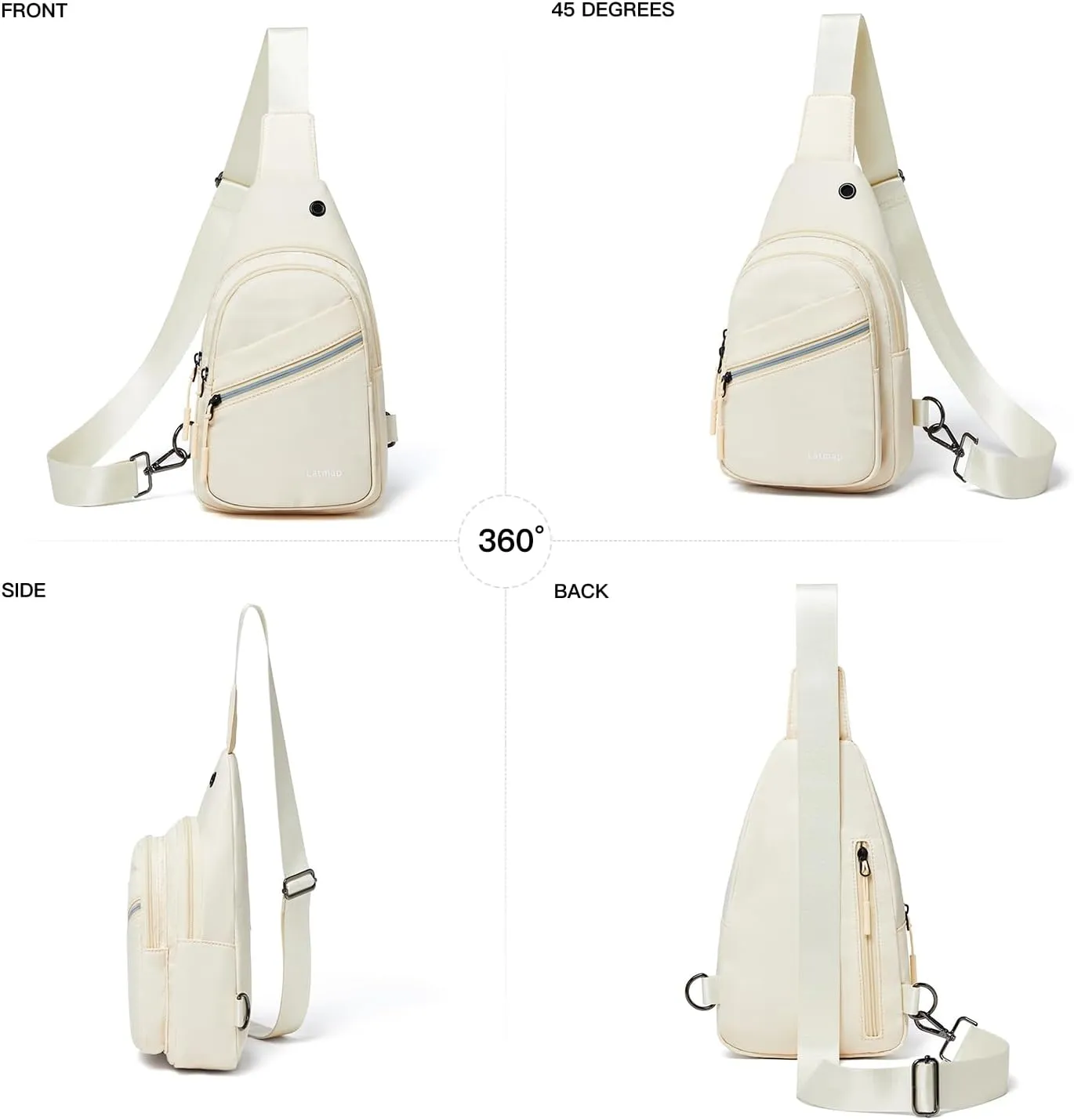 7L Sling Bag For Women Men Backpack Fanny Pack Crossbody Chest Travel Shoulder Belt Bags Purse Handbag PU Leather