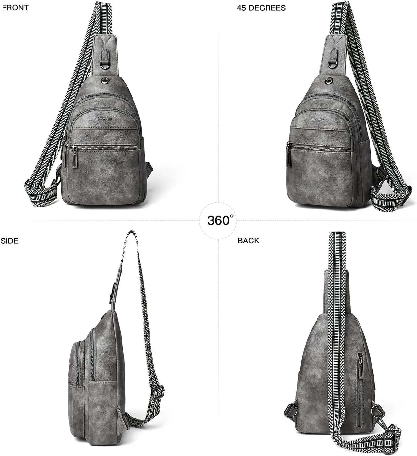7L Sling Bag For Women Men Crossbody Shoulder Tote Blet Bags Backpack Fanny Pack Travel Purse Faux Leather