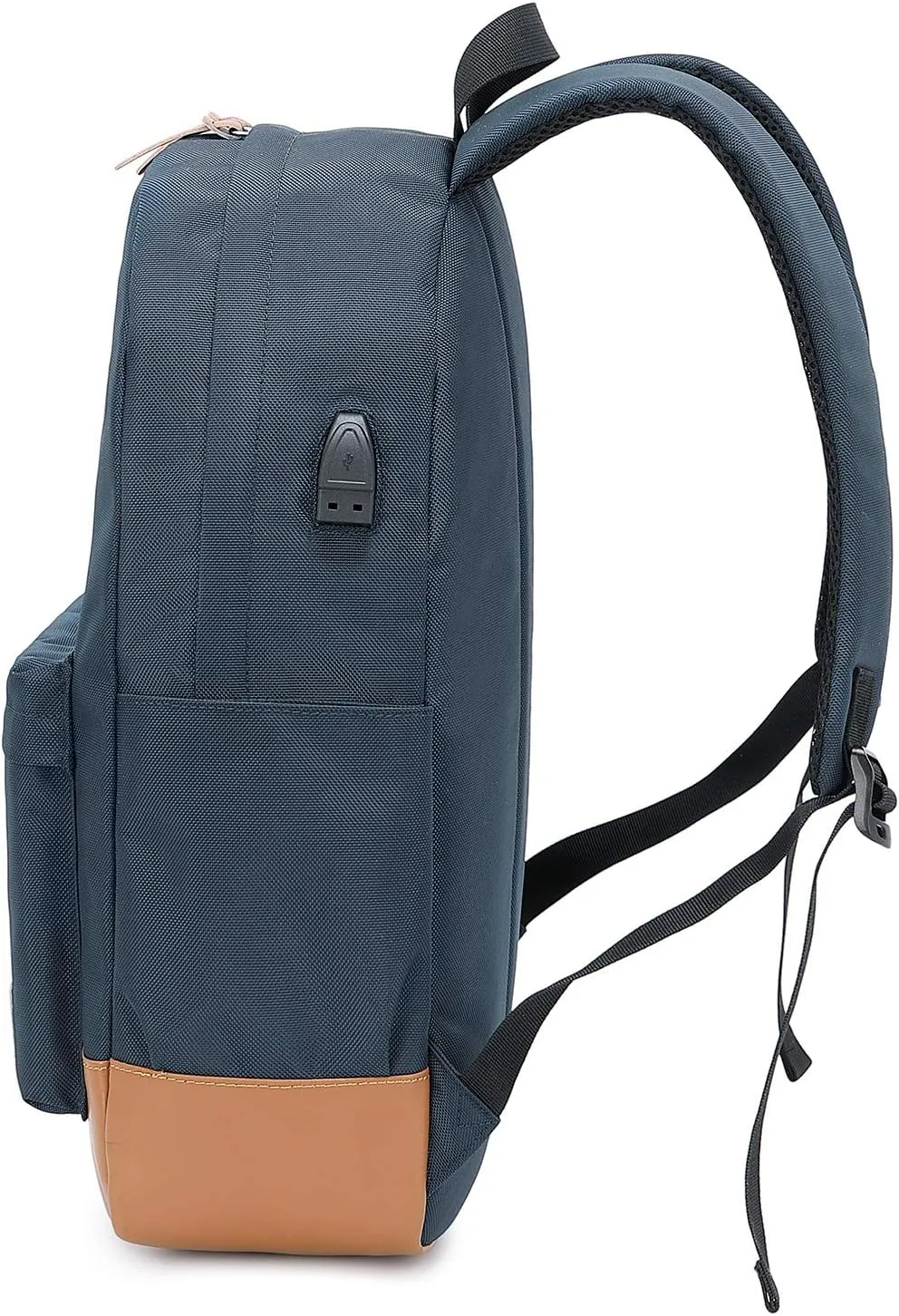 abshoo Classical Basic Womens Travel Backpack For College Men Water Resistant Laptop School Bookbag (USB Navy)