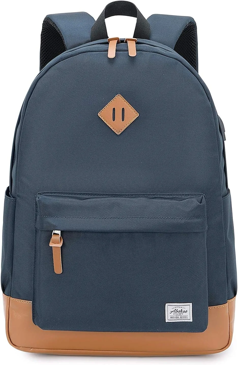 abshoo Classical Basic Womens Travel Backpack For College Men Water Resistant Laptop School Bookbag (USB Navy)