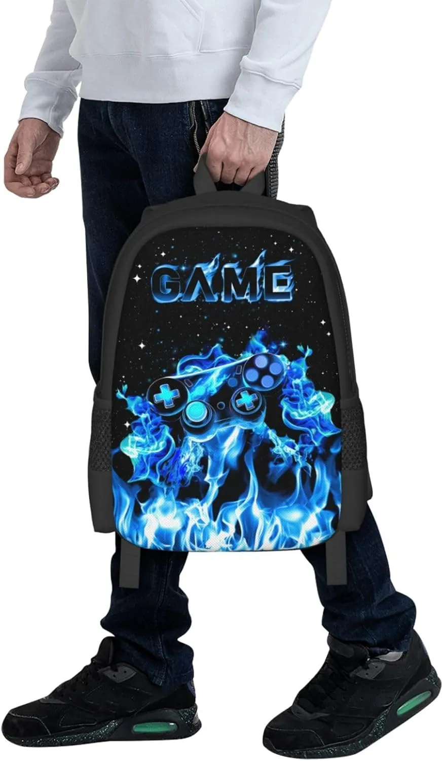 Abstract Gamepad Backpack School Boys Backpack Ages 8-10 Video Games Gaming Water Resistant Bags Bookbag Travel Hiking Camping Daypack For Adults Teens Boys Girls