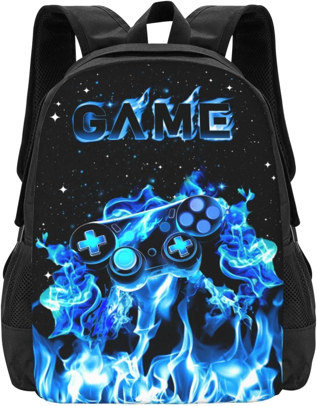Abstract Gamepad Backpack School Boys Backpack Ages 8-10 Video Games Gaming Water Resistant Bags Bookbag Travel Hiking Camping Daypack For Adults Teens Boys Girls