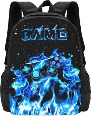 Abstract Gamepad Backpack School Boys Backpack Ages 8-10 Video Games Gaming Water Resistant Bags Bookbag Travel Hiking Camping Daypack For Adults Teens Boys Girls