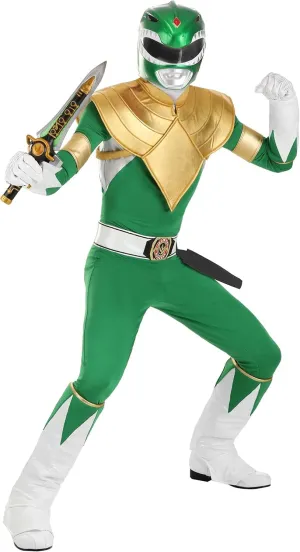 Adult Green Power Ranger Costume - Authentic Classic Tommy Oliver Outfit
