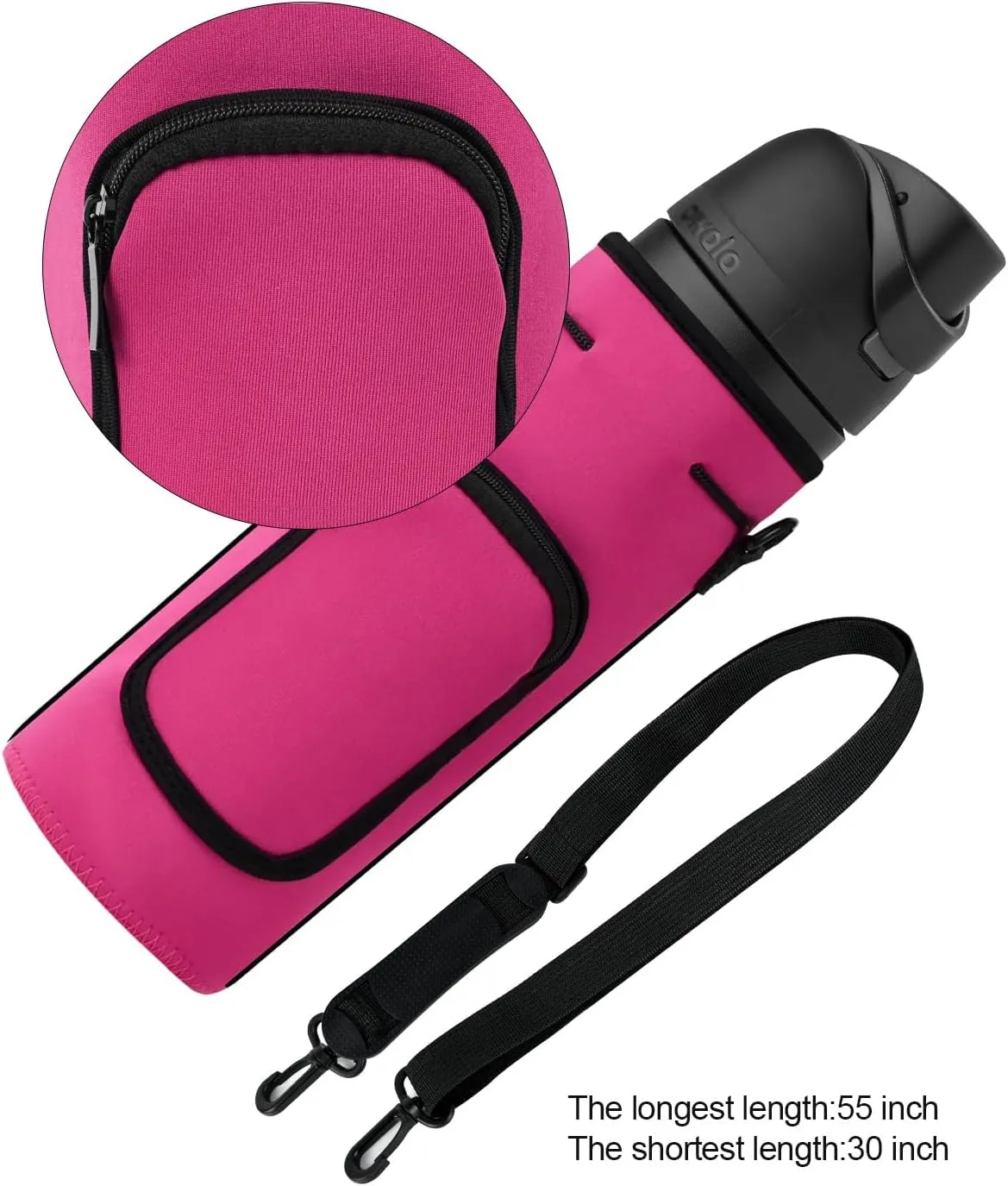 AF-WAN Carrier Water Bottle Insulation Sleeve,Waterproof, Anti-Slip, Anti-Scratch Pouch with Shoulder Strap, Compatible with Owala Insulated Stainless Steel Water Bottle (Rose Red, For 32 oz)