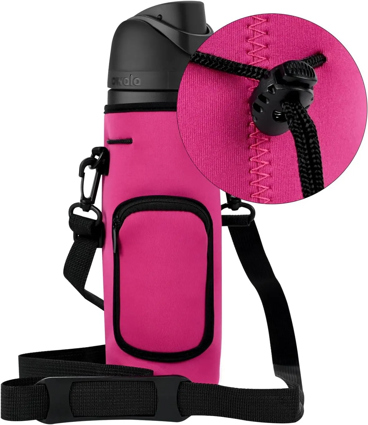 AF-WAN Carrier Water Bottle Insulation Sleeve,Waterproof, Anti-Slip, Anti-Scratch Pouch with Shoulder Strap, Compatible with Owala Insulated Stainless Steel Water Bottle (Rose Red, For 32 oz)