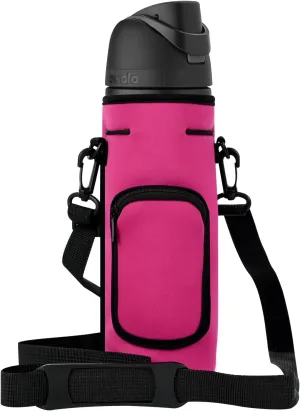 AF-WAN Carrier Water Bottle Insulation Sleeve,Waterproof, Anti-Slip, Anti-Scratch Pouch with Shoulder Strap, Compatible with Owala Insulated Stainless Steel Water Bottle (Rose Red, For 32 oz)