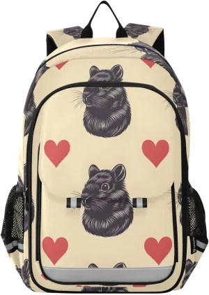 ALAZA Rat Black Pattern Laptop Backpack Purse for Women Men School Bag 17 Inch Bookbag Student Boys Girls Travel Casual Daypack