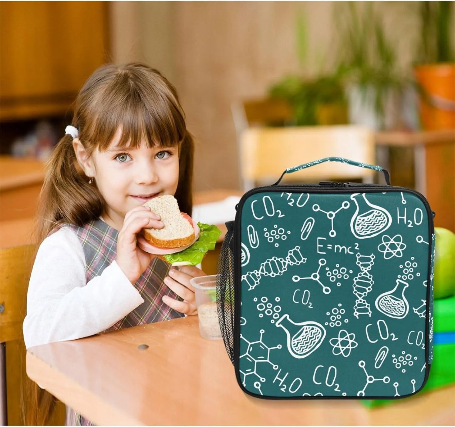 ALAZA Science Chemistry Laboratory 1 Lunch Box Insulated Lunch Bag Girls Lunch Cooler Bag Tote Freezable Shoulder Strap Lunchbox Thermal Meal Tote Kit for Girls School Picnic