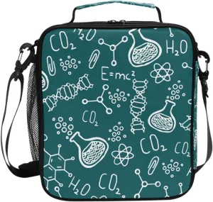 ALAZA Science Chemistry Laboratory 1 Lunch Box Insulated Lunch Bag Girls Lunch Cooler Bag Tote Freezable Shoulder Strap Lunchbox Thermal Meal Tote Kit for Girls School Picnic