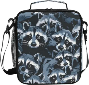 ALAZA Suspicious Black Lunch Box Insulated Lunch Bag Girls Lunch Cooler Bag Tote Freezable Shoulder Strap Lunchbox Thermal Meal Tote Kit for Girls School Picnic