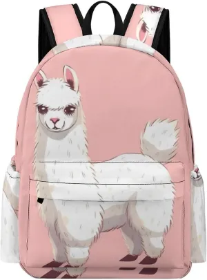 Alpaca Llama Print Laptop Backpacks Casual Shoulder Bag Travel Daypack Fashion for Men Women