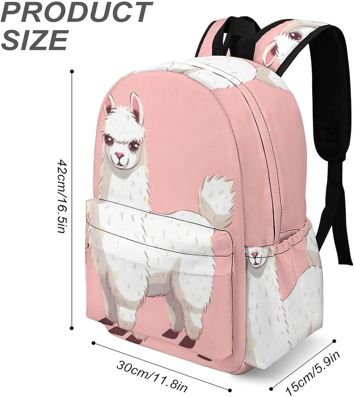 Alpaca Llama Print Laptop Backpacks Casual Shoulder Bag Travel Daypack Fashion for Men Women