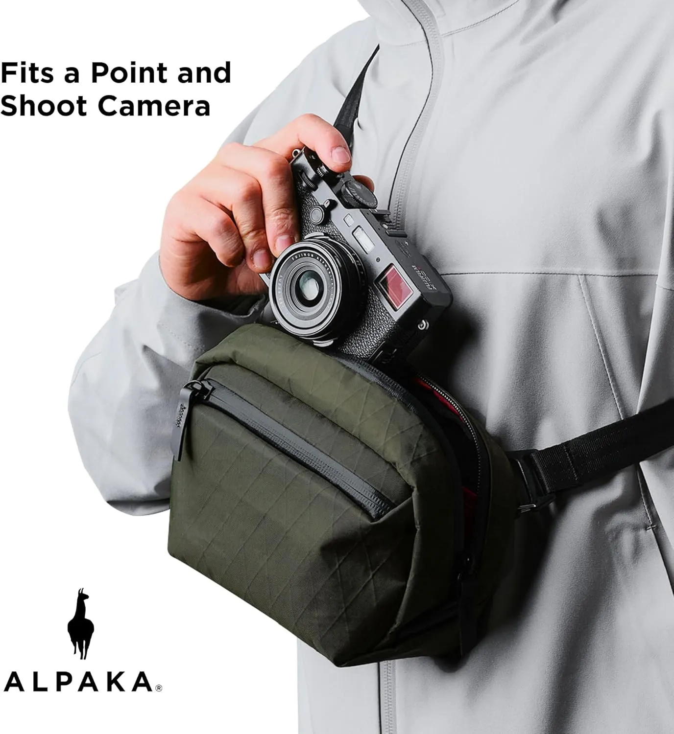 ALPAKA Go Sling Nano - 1.6L Sling Bag for Men,Mini Crossbody Bag with Weatherproof Fabric, Quick Release Magnetic Buckle