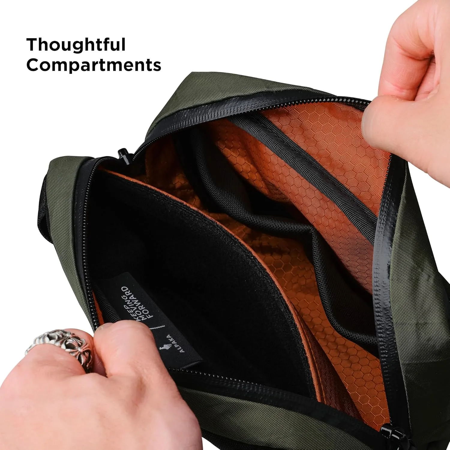 ALPAKA Go Sling Nano - 1.6L Sling Bag for Men,Mini Crossbody Bag with Weatherproof Fabric, Quick Release Magnetic Buckle
