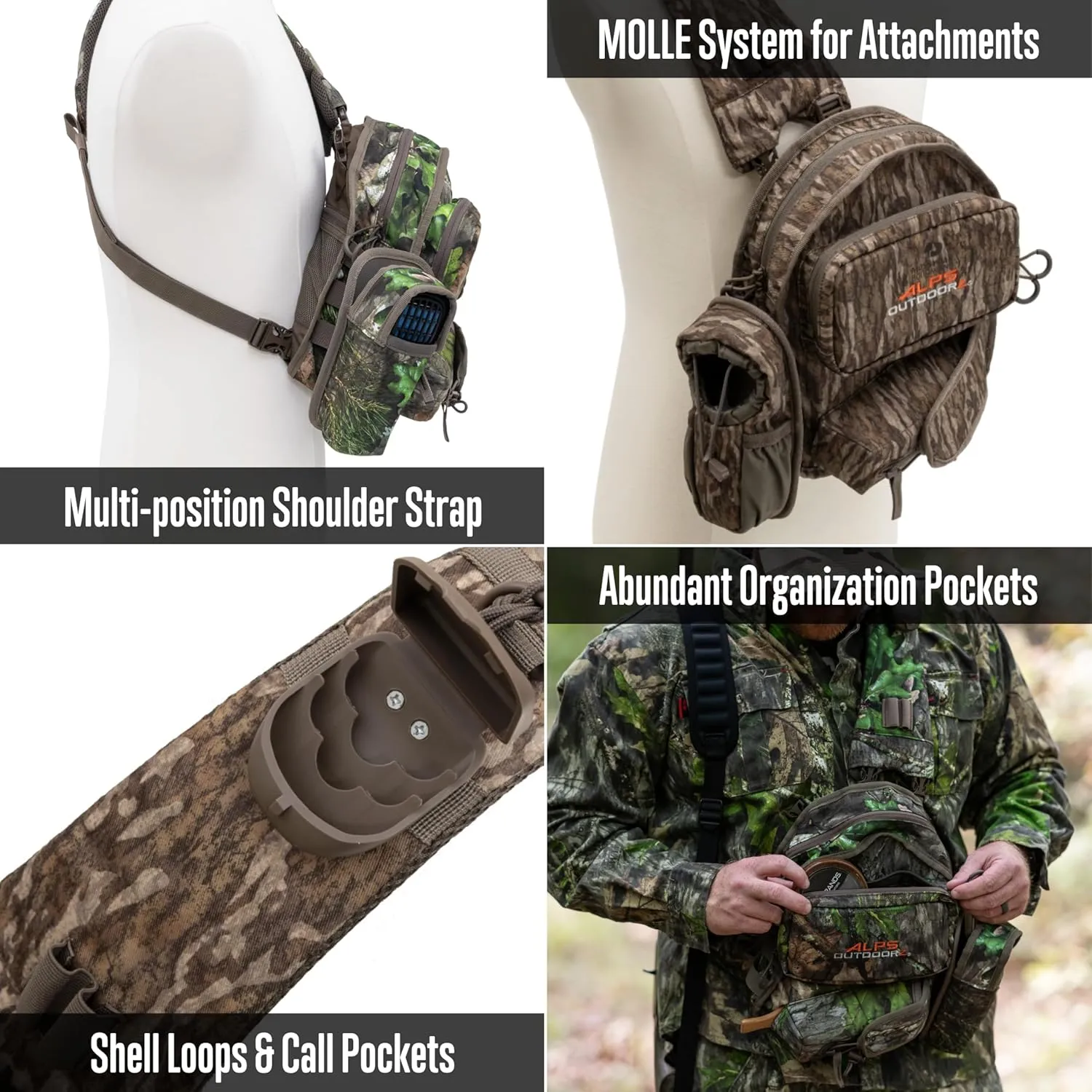 ALPS OutdoorZ Ambush Sling Pack, Mossy Oak Bottomland, One Size