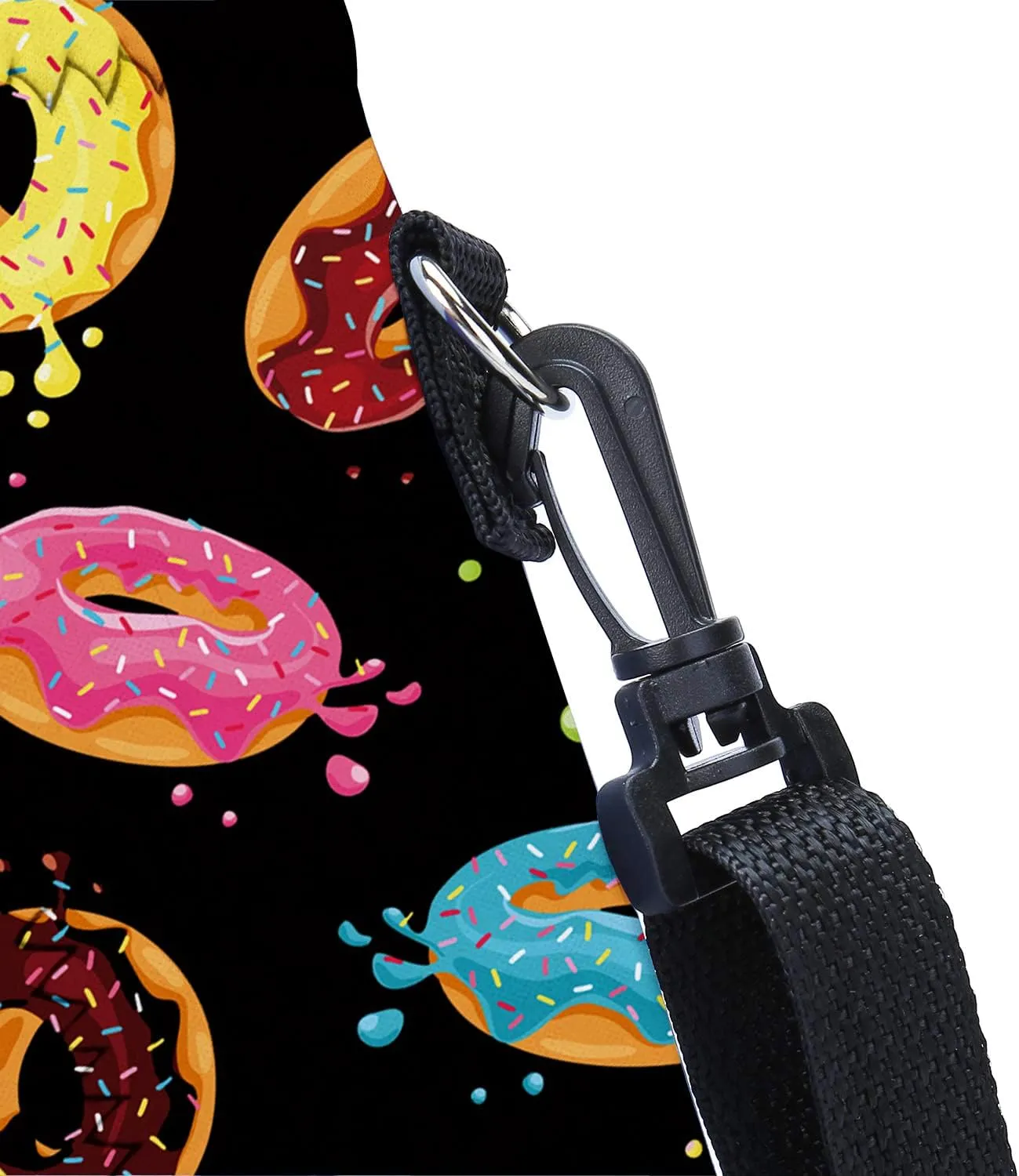 AMARY 500ML Neoprene Water Bottle Carrier Bag with Adjustable Shoulder Strap,Insulated Water Bottle Cover for Stainless Steel/Glass/Plastic Bottles 16.9OZ (donuts)