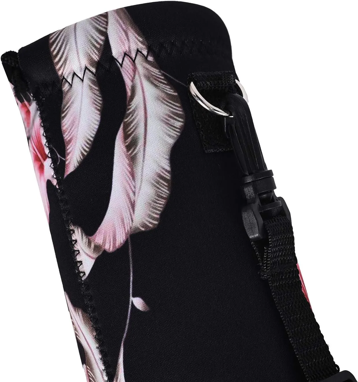 AMARY 750ML Neoprene Water Bottle Carrier Bag with Adjustable Shoulder Strap,Insulated Water Bottle Cover for Stainless Steel/Glass/Plastic Bottles 24OZ (Flowers-3)