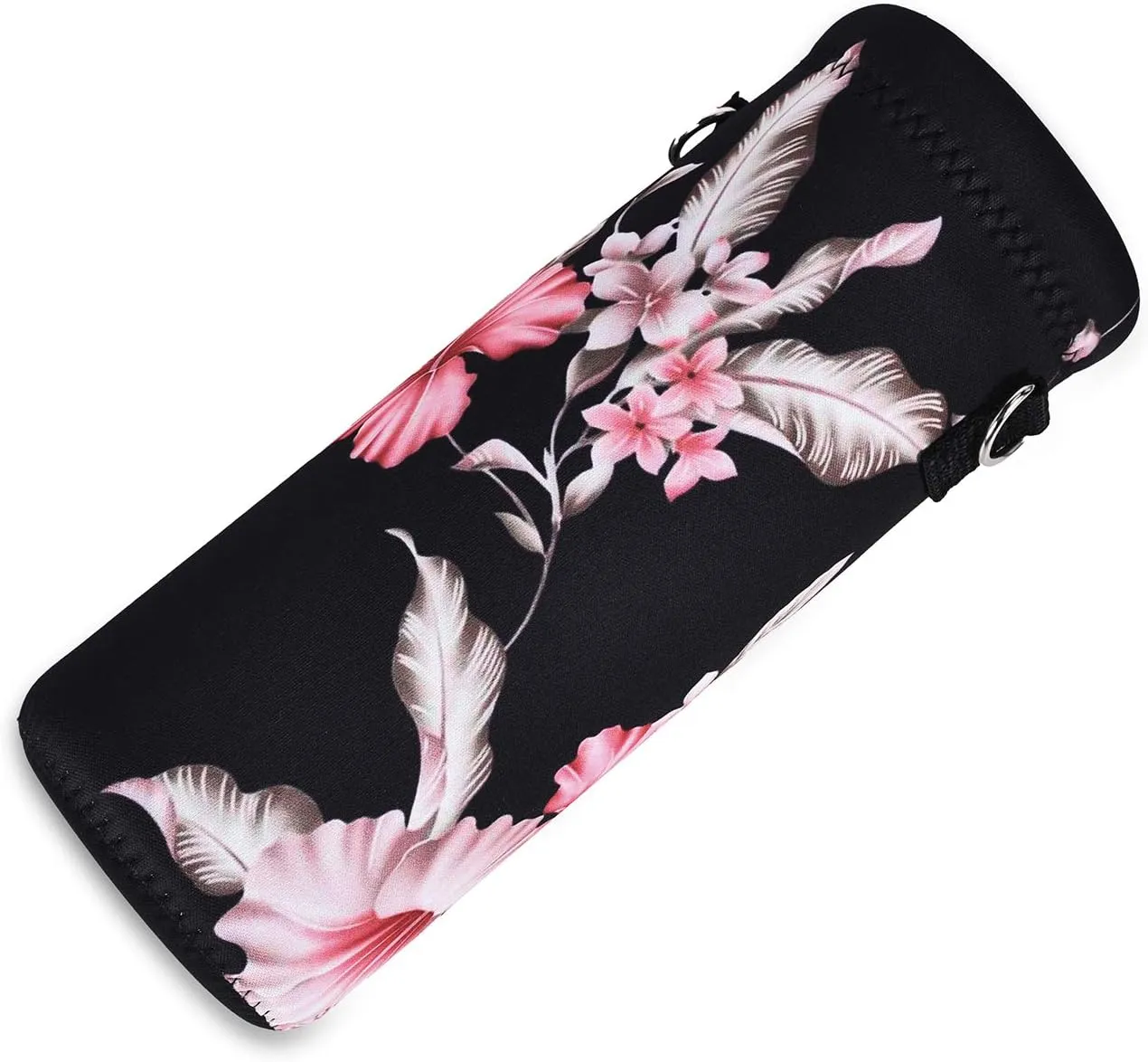 AMARY 750ML Neoprene Water Bottle Carrier Bag with Adjustable Shoulder Strap,Insulated Water Bottle Cover for Stainless Steel/Glass/Plastic Bottles 24OZ (Flowers-3)