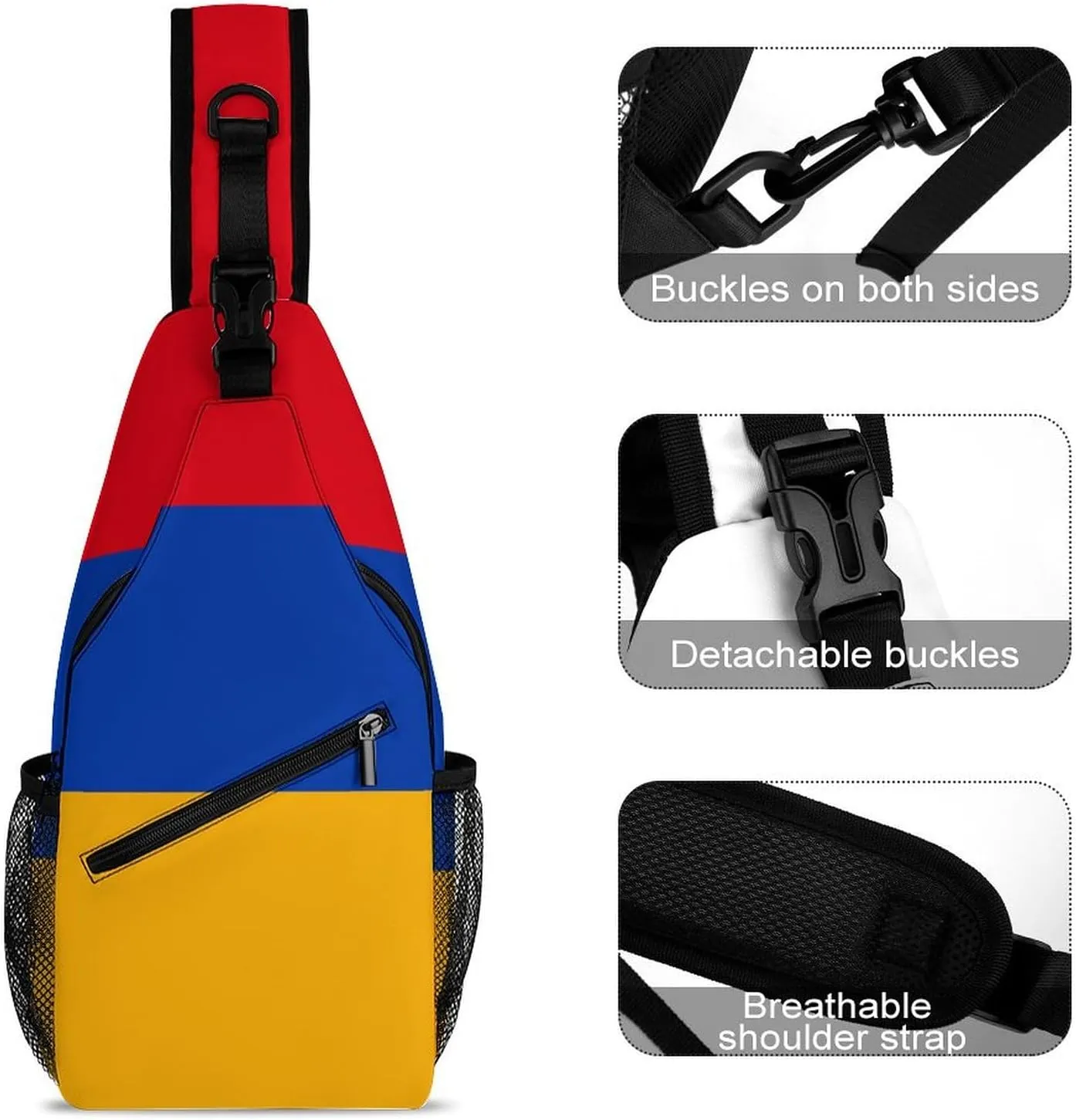 America Usa Flag-Retro Sling Bag Crossbody Chest Bag Shoulder Bag For Travel Hiking Cycling Camping