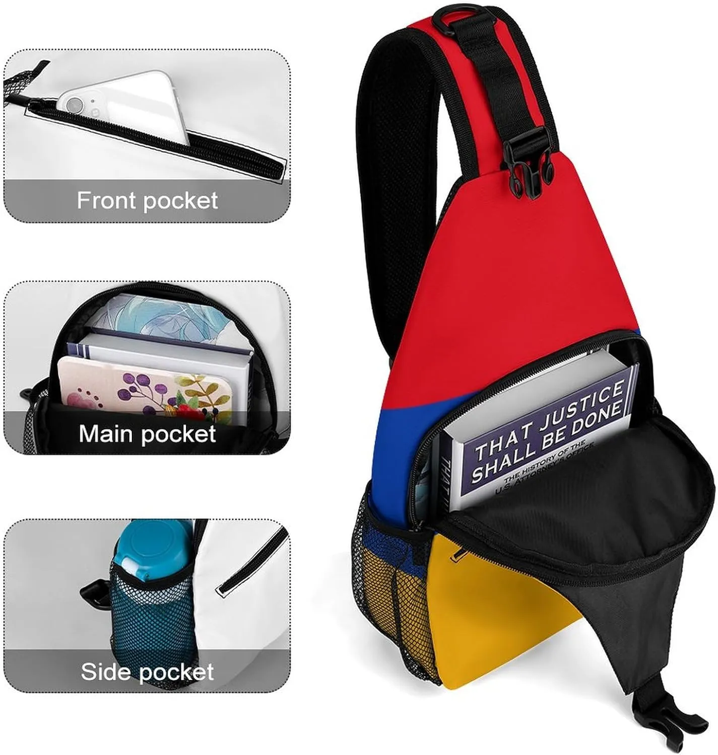 America Usa Flag-Retro Sling Bag Crossbody Chest Bag Shoulder Bag For Travel Hiking Cycling Camping