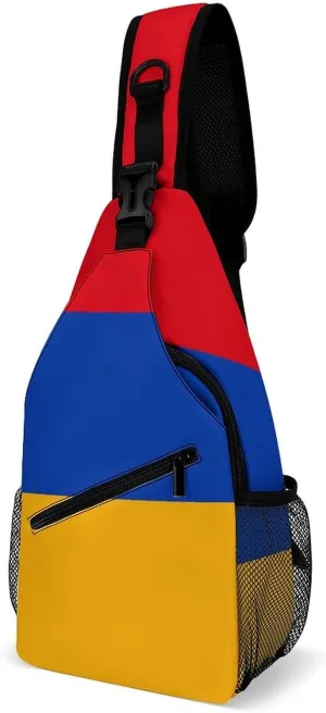 America Usa Flag-Retro Sling Bag Crossbody Chest Bag Shoulder Bag For Travel Hiking Cycling Camping