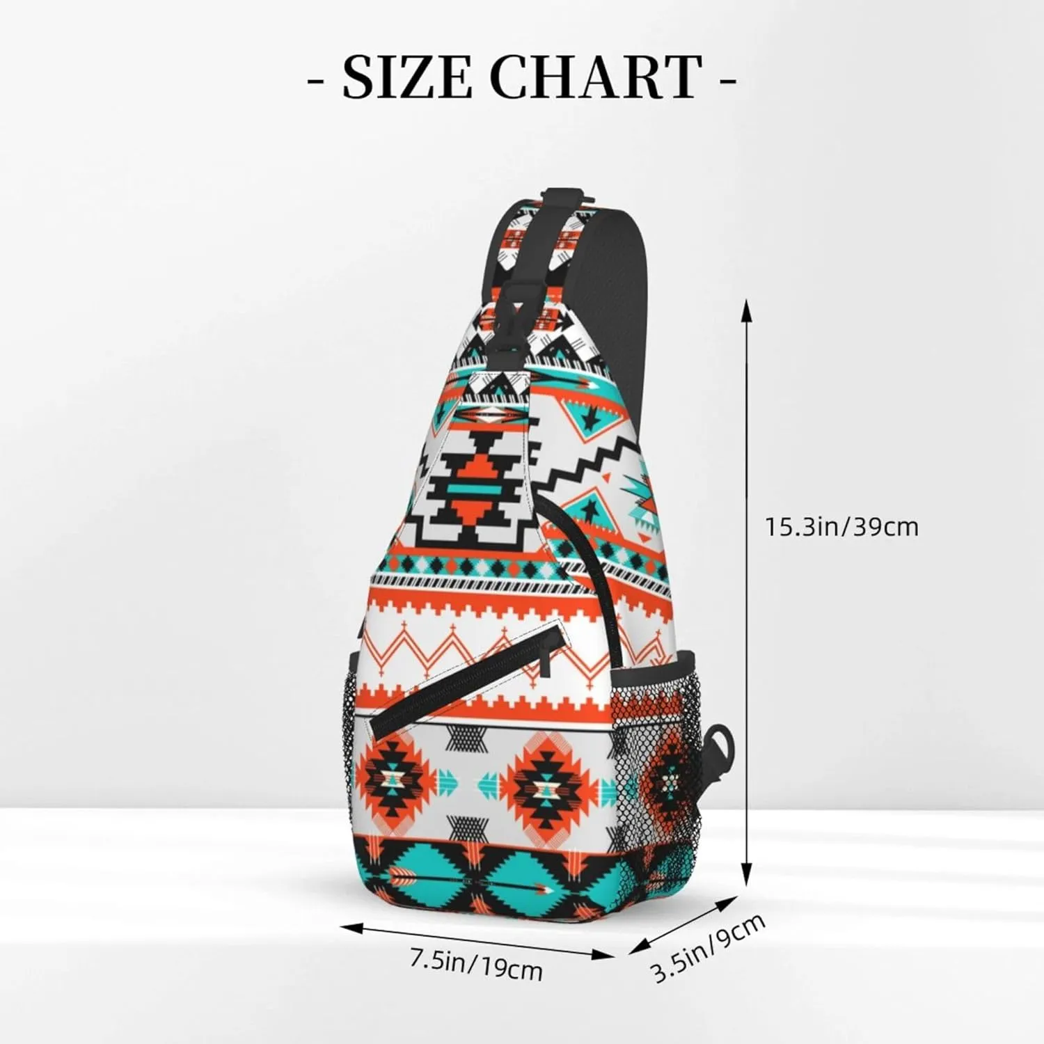 AMRANDOM Crossbody Sling Backpack Indiana Western Southwest Tribal Ethnic Aztec Geometric Sling Bag Travel Hiking Chest Bag Daypack
