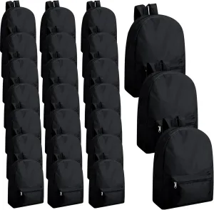 Amylove 24 Pack Backpacks Bulk Backpack for School 17 Inch Bookbags Back Pack for Kids Boys Girls Teens Students(Black)