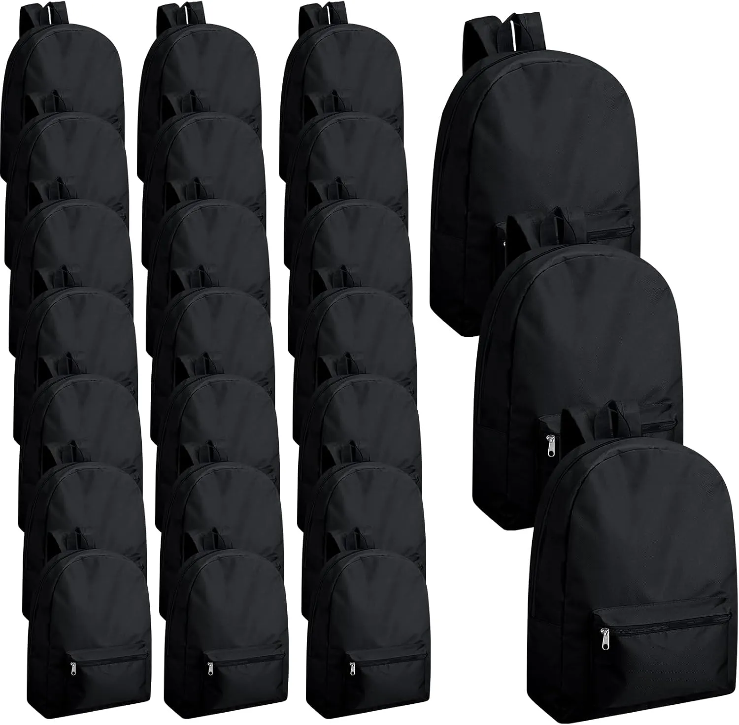 Amylove 24 Pack Backpacks Bulk Backpack for School 17 Inch Bookbags Back Pack for Kids Boys Girls Teens Students(Black)