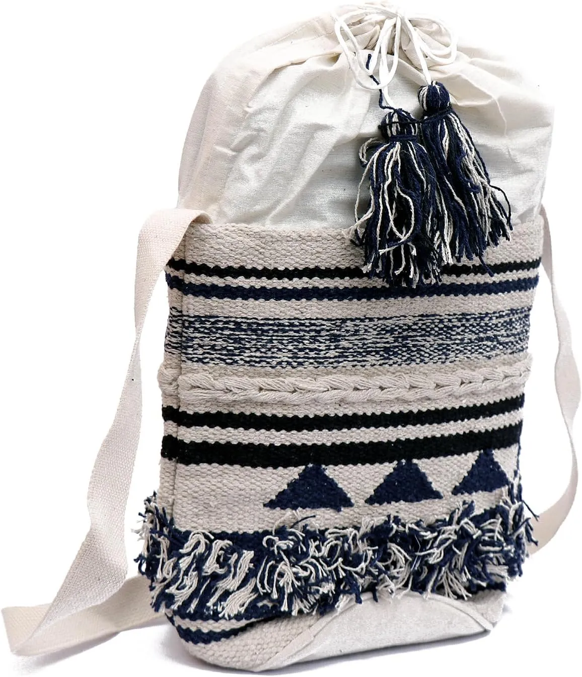ANKIT INTERNATIONAL Recycled Cotton Handloom Bag for Women, Cotton Fabric Tote Handbag - Handmade Boho Hippie Style tote Bag