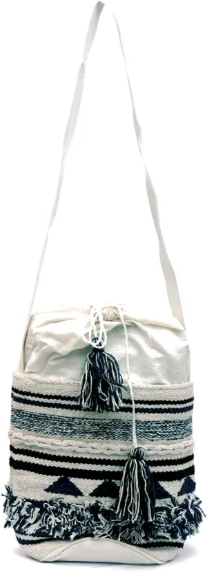 ANKIT INTERNATIONAL Recycled Cotton Handloom Bag for Women, Cotton Fabric Tote Handbag - Handmade Boho Hippie Style tote Bag