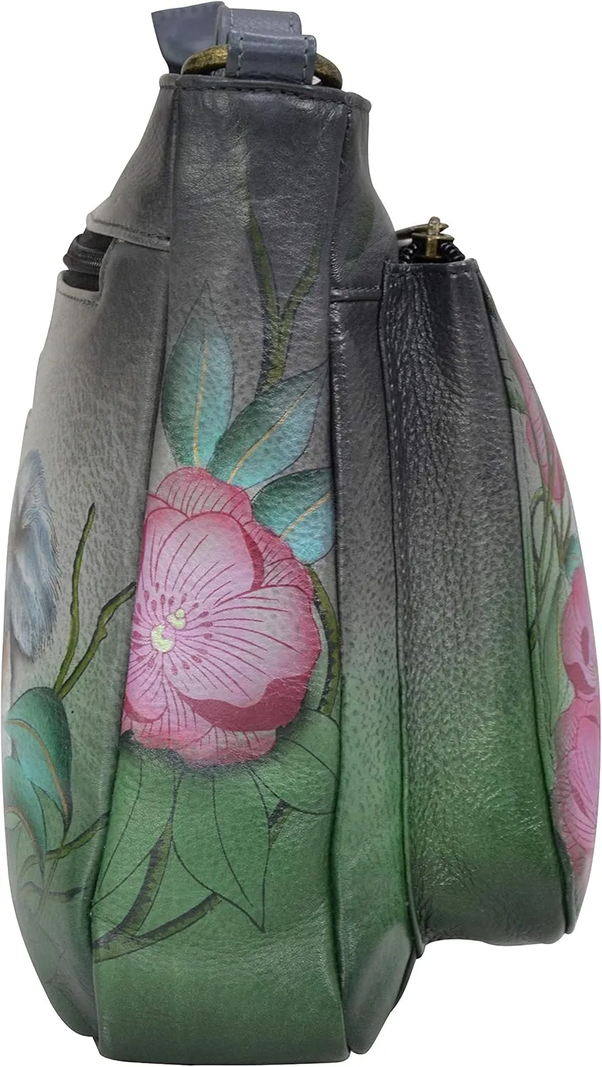 Anna by Anuschka Hand Painted Women’s Genuine Leather Medium Crossbody Handbag,